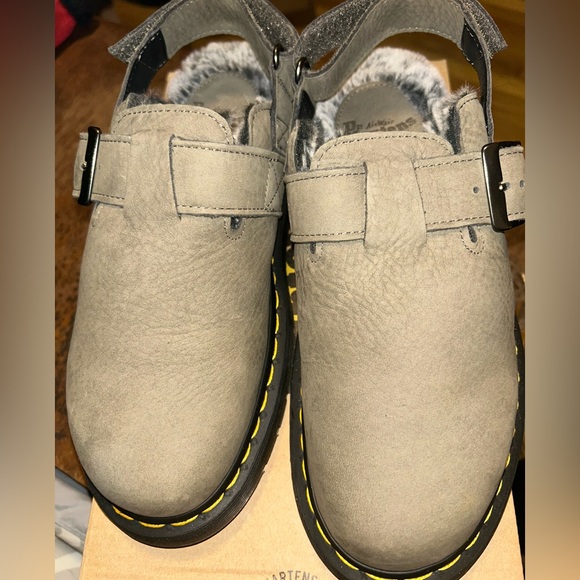 Dr. Martens Nickel Grey Nubuck Shoes - Picture 1 of 5